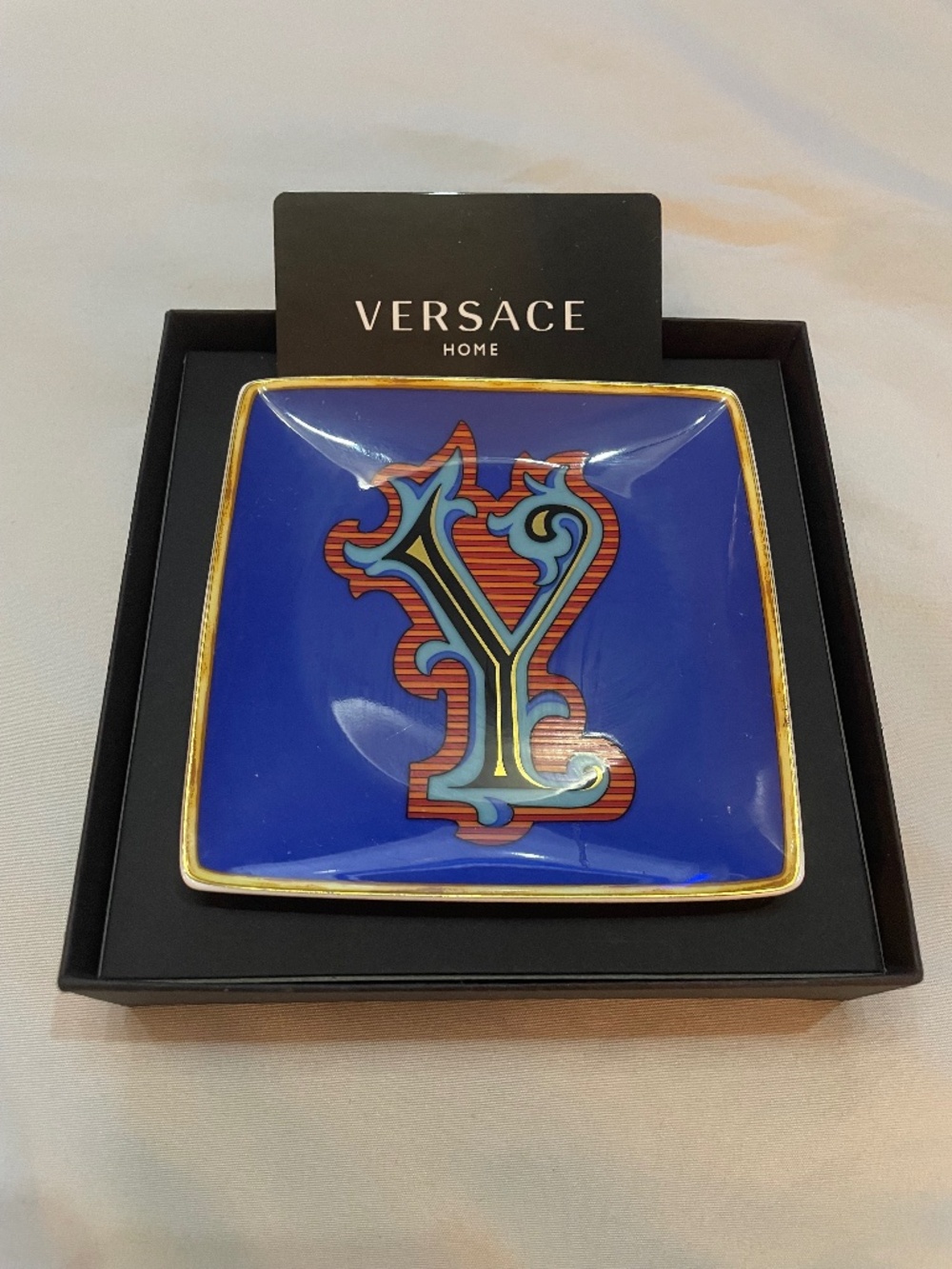 Versace Rosenthal Alphabet Y Small Square Plate 12cm